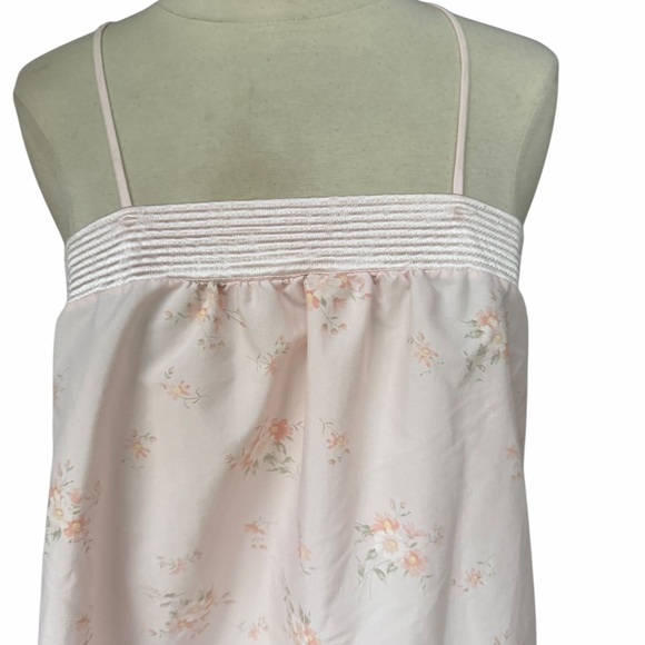 1950s/60s‎ Pale Pink Floral Lightweight Cotton Blend Spaghetti Strap Nightgown - Picture 2 of 4